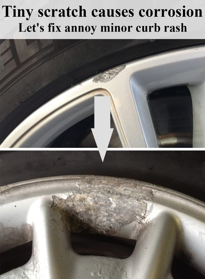 SYOAUTO قلم طلاء SYOAUTO الفضي لإصلاح خدوش جنوط العجلات، قلم طلاء جنوط السيارات، طلاء جنوط فضي عالمي اللون (فضي) - Image 3